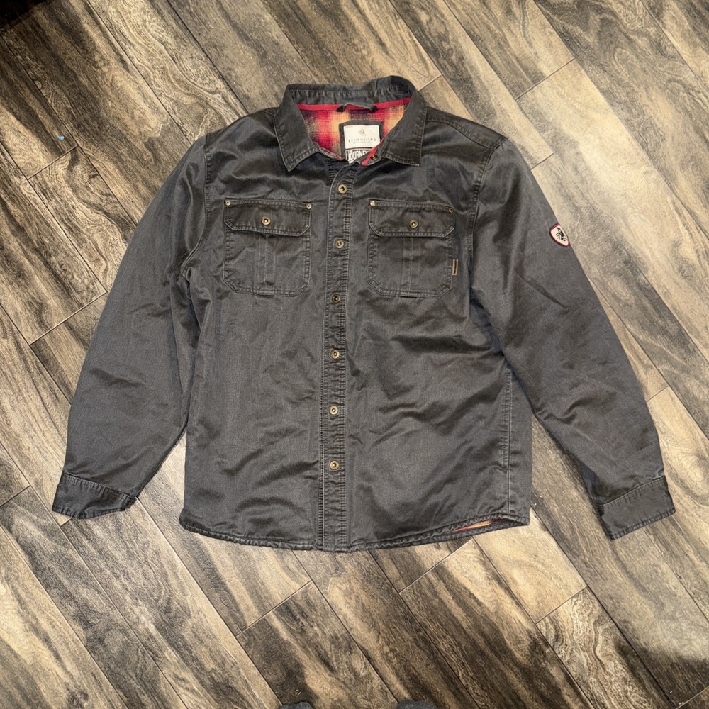 Legendary Whitetails Men's Large Journeyman Flannel Lined Shirt Jacket Snap Up